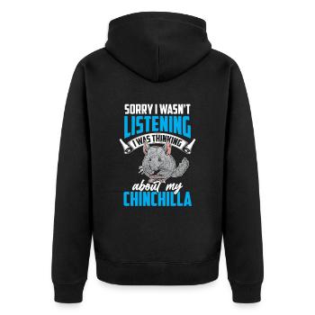 Chinchilla thought of woolly mouse - Unisex Premium Organic Zip Hoodie - black - Back - Nico (187cm)