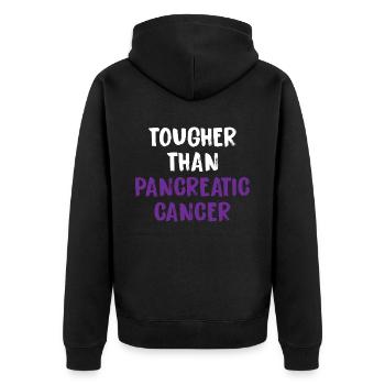 Härter Als Bauchspeicheldrüsenkrebs - Unisex Premium Bio Zip Hoodie - Schwarz - Hinten - Nico (187cm)