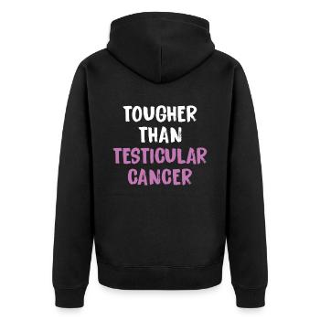 Plus dur que le cancer du testicule - Veste à capuche bio Premium Unisexe - noir - Dos - Nico (187cm)