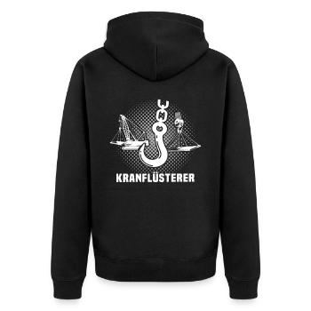 Kranführer Sprüche Kran Kranfahrer - Unisex Premium Bio Zip Hoodie - Schwarz - Hinten - Nico (187cm)