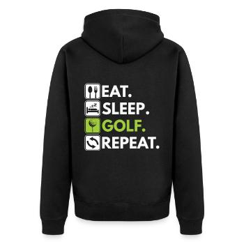 Golf Sport Golfer Golfer Golf course! Golf - Unisex Premium Organic Zip Hoodie - black - Back - Nico (187cm)