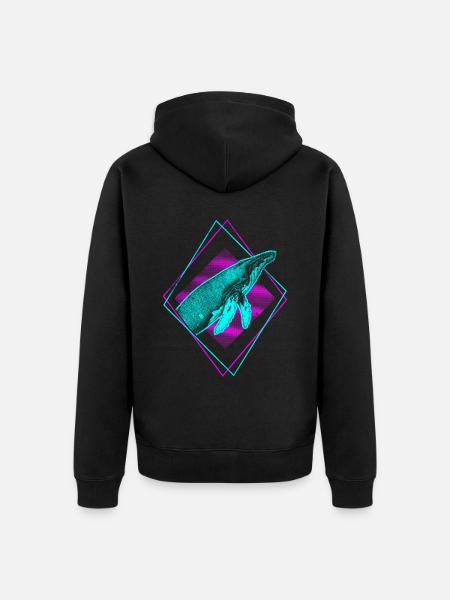 Buckelwal - Unisex Premium Bio Zip Hoodie - Schwarz