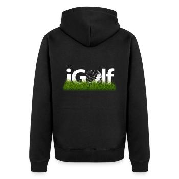 Golfer Golfer Golfer Gift, Chemise de golfeur - Veste à capuche bio Premium Unisexe - noir - Dos - Nico (187cm)