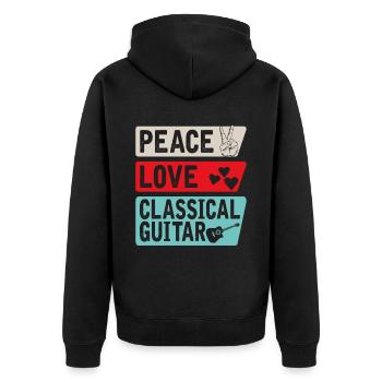 Peace Love Instrument de guitare classique - Veste à capuche bio Premium Unisexe - noir - Dos - Nico (187cm)
