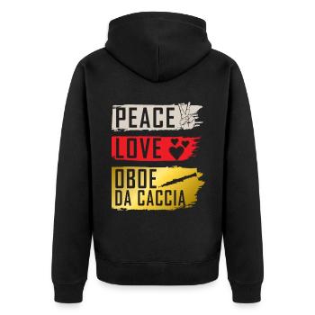 Peace Love Hautbois Da Caccia Instrument - Veste à capuche bio Premium Unisexe - noir - Dos - Nico (187cm)