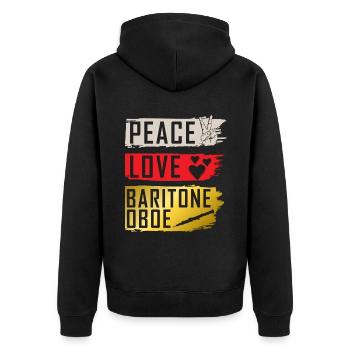 Peace Love Baryton Hautbois Instrument - Veste à capuche bio Premium Unisexe - noir - Dos - Nico (187cm)