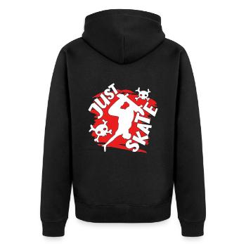 Skateboarder Just Skate With Skulls Skateboard - Veste à capuche bio Premium Unisexe - noir - Dos - Nico (187cm)