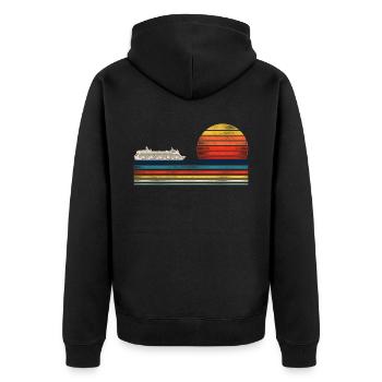 Croisière Vacances Rétro Vintage - Veste à capuche bio Premium Unisexe - noir - Dos - Nico (187cm)