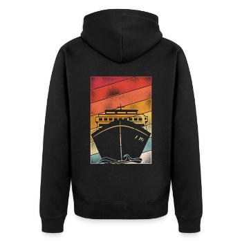 Croisière Vacances Rétro Vintage - Veste à capuche bio Premium Unisexe - noir - Dos - Nico (187cm)