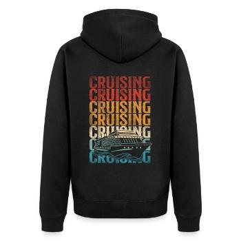 Cruise Ship Vacation Retro Vintage - Unisex Premium Organic Zip Hoodie - black - Back - Nico (187cm)
