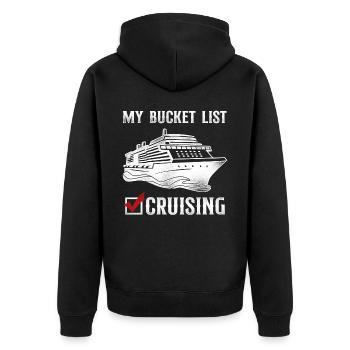 Cruise Ship Vacation Vintage - Unisex Premium Bio Zip Hoodie - Schwarz - Hinten - Nico (187cm)