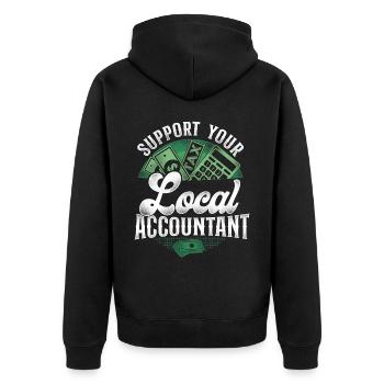Accountant Bookkeeper Accounting - Unisex Premium Organic Zip Hoodie - black - Back - Nico (187cm)