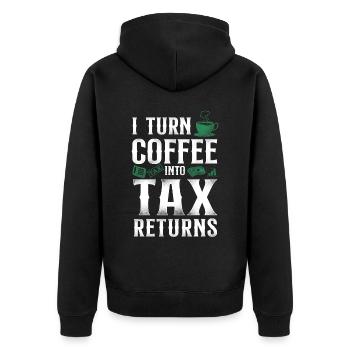 Accountant Bookkeeper Accounting - Unisex Premium Bio Zip Hoodie - Schwarz - Hinten - Nico (187cm)