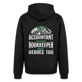 Accountant Bookkeeper Accounting - Unisex Premium Organic Zip Hoodie - black - Back - Nico (187cm)