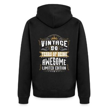 56 ans d’être génial 56 anniversaire 56 ans - Veste à capuche bio Premium Unisexe - noir - Dos - Nico (187cm)