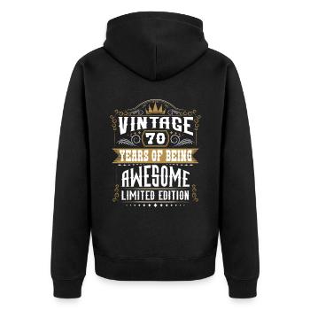 70 Years Of Being Awesome 70 Birthday 70 Years - Unisex Premium Organic Zip Hoodie - black - Back - Nico (187cm)