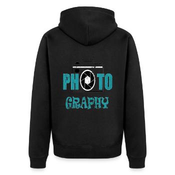 Photographe Photographie Appareil photo Photos - Veste à capuche bio Premium Unisexe - noir - Dos - Nico (187cm)