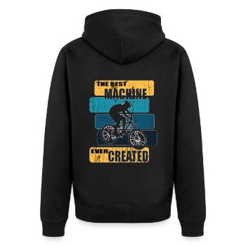 Cyclistes Vélo Biker BMX - Veste à capuche bio Premium Unisexe - noir - Dos - Nico (187cm)