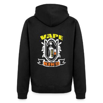 e-zigaretten e-shisha rauchen dampfen - Unisex Premium Bio Zip Hoodie - Schwarz - Hinten - Nico (187cm)