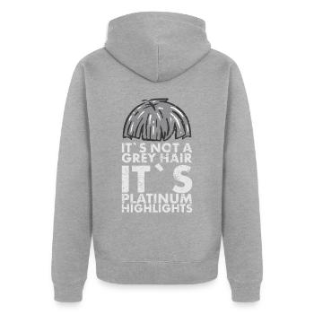It's not gray hair, it's platinum for - Unisex Premium Organic Zip Hoodie - heather grey - Back - Nico (187cm)