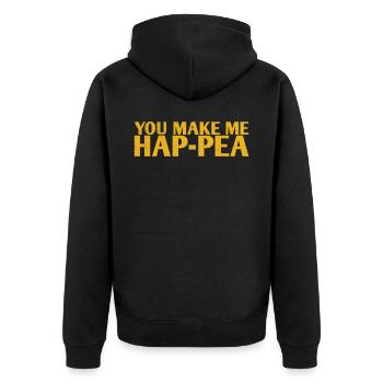 Ils me font Hap-pea-marriage-design pour la mariée - Veste à capuche bio Premium Unisexe - noir - Dos - Nico (187cm)