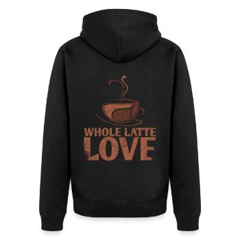 Ganzes Latte-liebes-ehe-design Für Braut-bräutigam - Unisex Premium Bio Zip Hoodie - Schwarz - Hinten - Nico (187cm)