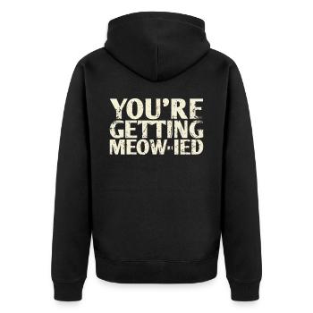 Vous obtenez Meow-ied-design pour la mariée et le - Veste à capuche bio Premium Unisexe - noir - Dos - Nico (187cm)