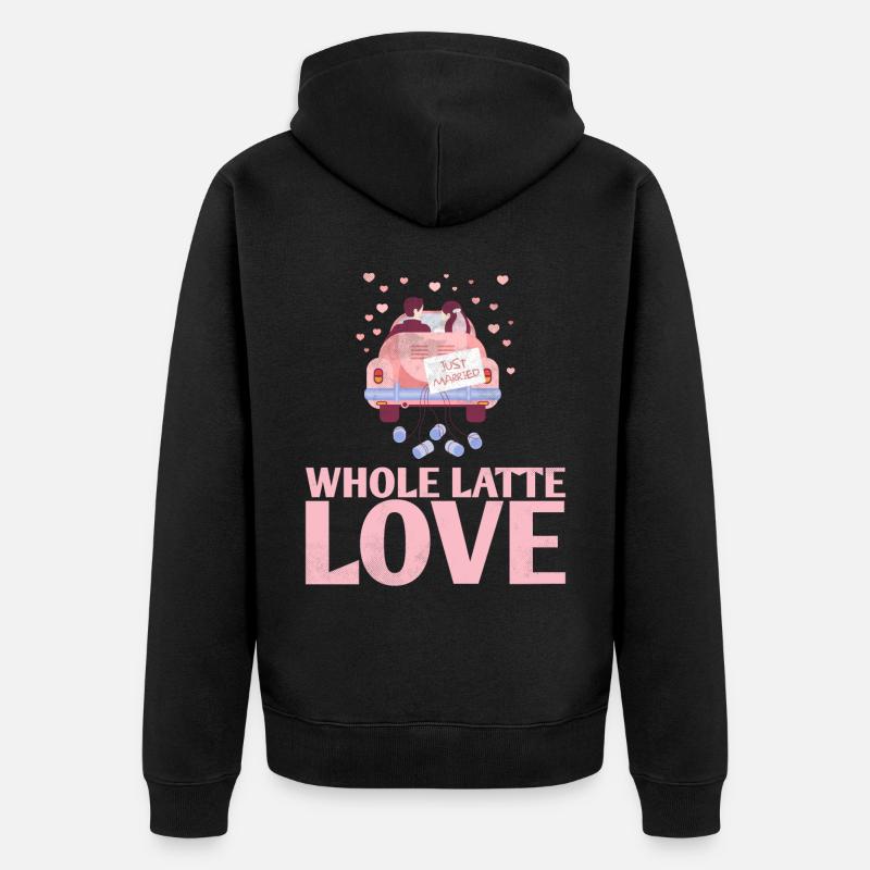 Latte-Liebes-ehe-design entier pour mariés - Veste à capuche bio Premium Unisexe - noir