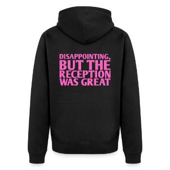 Disappointing but the reception was for the bride - Unisex Premium Organic Zip Hoodie - black - Back - Nico (187cm)