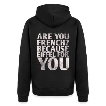 Sind Sie Franzose, Weil Eiffel Für Sie Design Für - Unisex Premium Bio Zip Hoodie - Schwarz - Hinten - Nico (187cm)