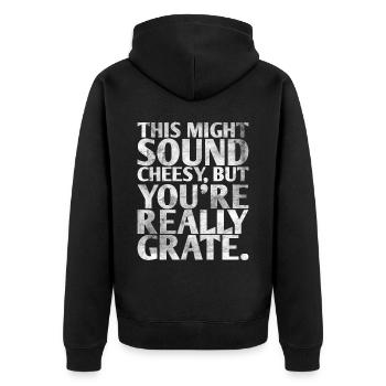 Das Mag Kitschig Klingen, Aber Sie Sind Wirklich - Unisex Premium Bio Zip Hoodie - Schwarz - Hinten - Nico (187cm)