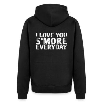 I Love You's' More Everyday Marriage Design For - Unisex Premium Organic Zip Hoodie - black - Back - Nico (187cm)