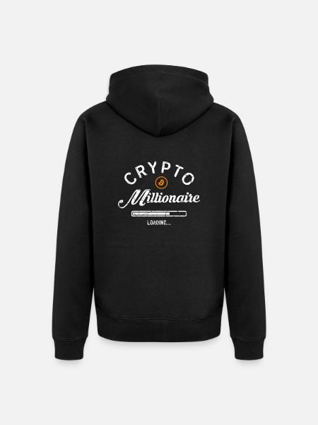 Crypto Millionaire Loading - Unisex Premium Organic Zip Hoodie - black