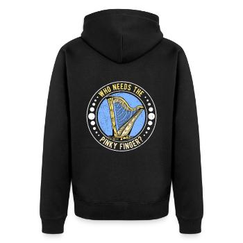 Harfenist Harfenistin Harfenspielerin Harfe - Unisex Premium Bio Zip Hoodie - Schwarz - Hinten - Nico (187cm)