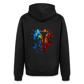 Feu Tuba Burning Musical Instrument Flammes - Veste à capuche bio Premium Unisexe - noir - Dos - Nico (187cm)