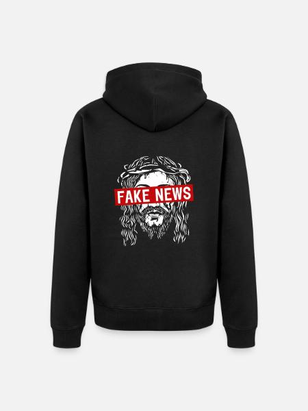 Jezus Nepnieuws - Uniseks Premium bio ziphoodie - zwart