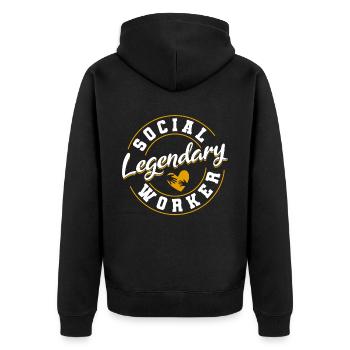 School Social Work Month Social - Unisex Premium Organic Zip Hoodie - black - Back - Nico (187cm)