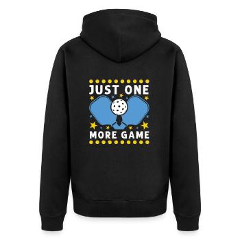 Just One More Game Funny Pickleball - Unisex Premium Organic Zip Hoodie - black - Back - Nico (187cm)