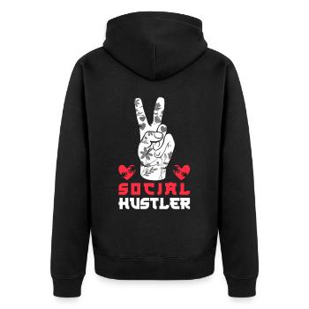 School Social Work Month Hand - Unisex Premium Organic Zip Hoodie - black - Back - Nico (187cm)