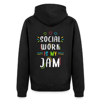 School Social Work Month Social - Unisex Premium Organic Zip Hoodie - black - Back - Nico (187cm)
