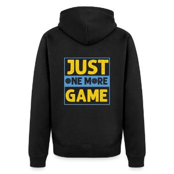 Just One More Game Funny Pickleball - Unisex Premium Organic Zip Hoodie - black - Back - Nico (187cm)