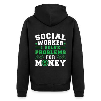 School Social Work Month Social - Unisex Premium Organic Zip Hoodie - black - Back - Nico (187cm)