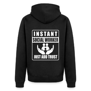 School Social Work Month Hands - Unisex Premium Organic Zip Hoodie - black - Back - Nico (187cm)