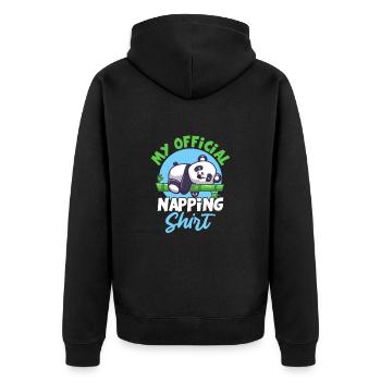 Panda Panda Bear Bear Animal Pandas Gift - Unisex Premium Organic Zip Hoodie - black - Back - Nico (187cm)