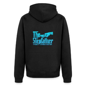 Stiefvater - Unisex Premium Bio Zip Hoodie - Schwarz - Hinten - Nico (187cm)
