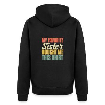 Big Brother Sibling Sister Gift - Unisex Premium Organic Zip Hoodie - black - Back - Nico (187cm)