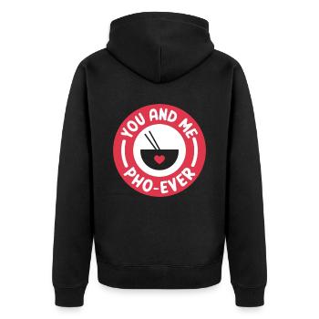 You And Me Pho Ever Vietnamese Pho Soup - Unisex Premium Bio Zip Hoodie - Schwarz - Hinten - Nico (187cm)