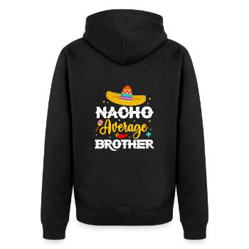 Big Brother Sibling Sister Gift - Unisex Premium Organic Zip Hoodie - black - Back - Nico (187cm)