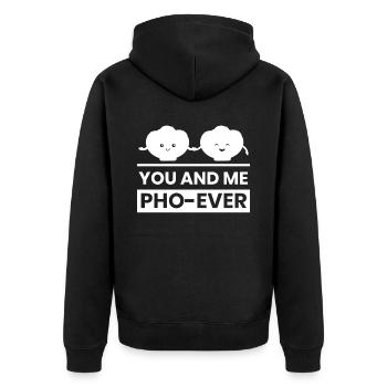 You And Me Pho Ever Vietnamese Pho Soup - Unisex Premium Bio Zip Hoodie - Schwarz - Hinten - Nico (187cm)