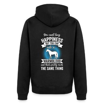 Riding - Warmblood Horse - Unisex Premium Organic Zip Hoodie - black - Back - Nico (187cm)